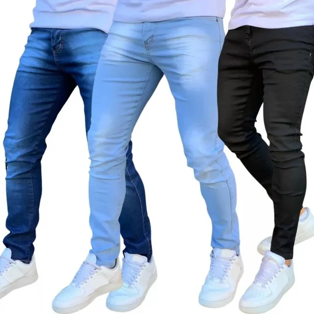 Kit 3 Calças Jeans Masculina com Elastano