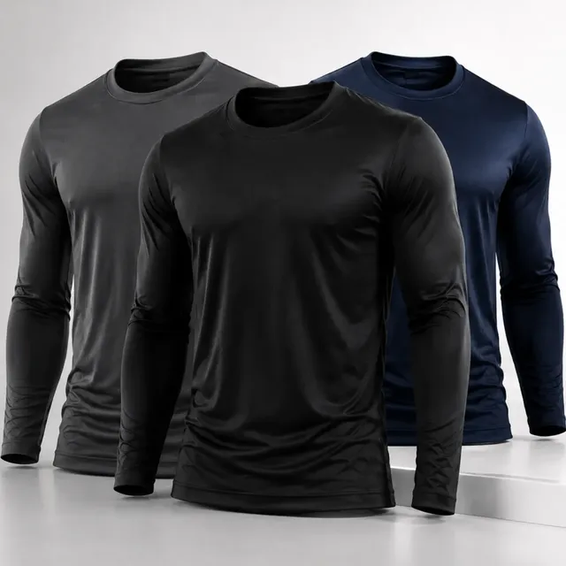Kit com 3 Camisas Segunda Pele Dry Fit Proteção UV