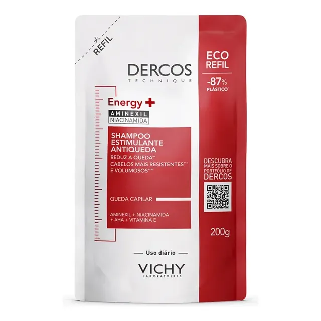 Refil Shampoo Estimulante Antiqueda Energy+ Dercos Vichy 200g