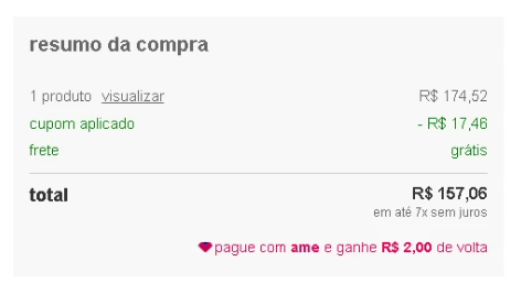 cupom aplicado
