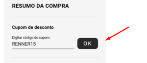 cupom da renner inserido