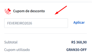 Aplicando o cupom