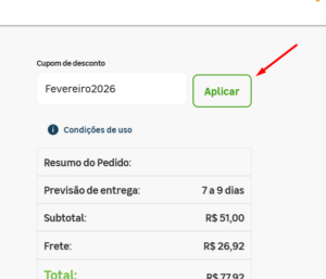 cupom inserido