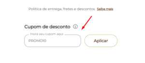 Aplicando cupom